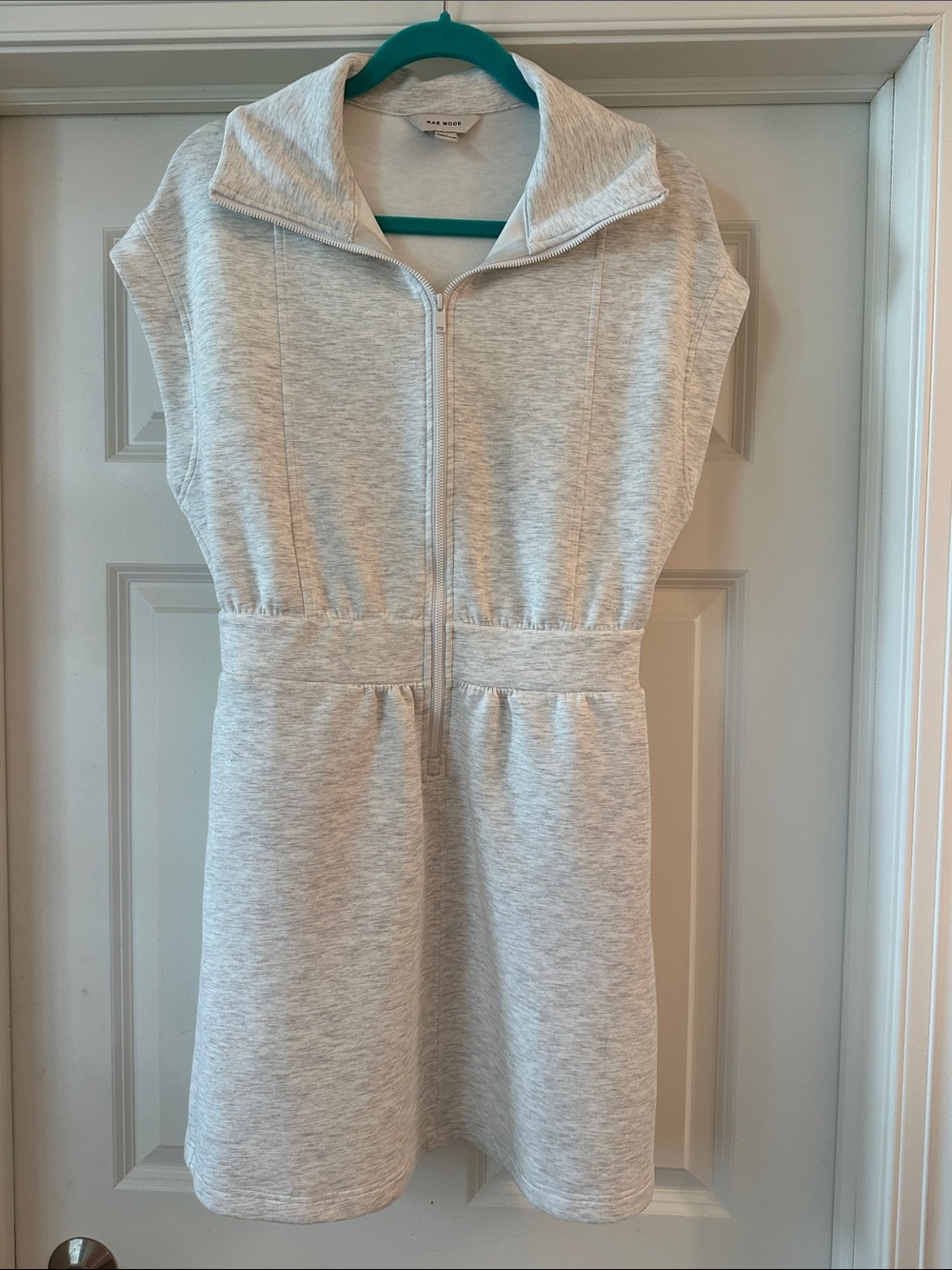 Casual Heather Gray Zip-Front Women's Dress